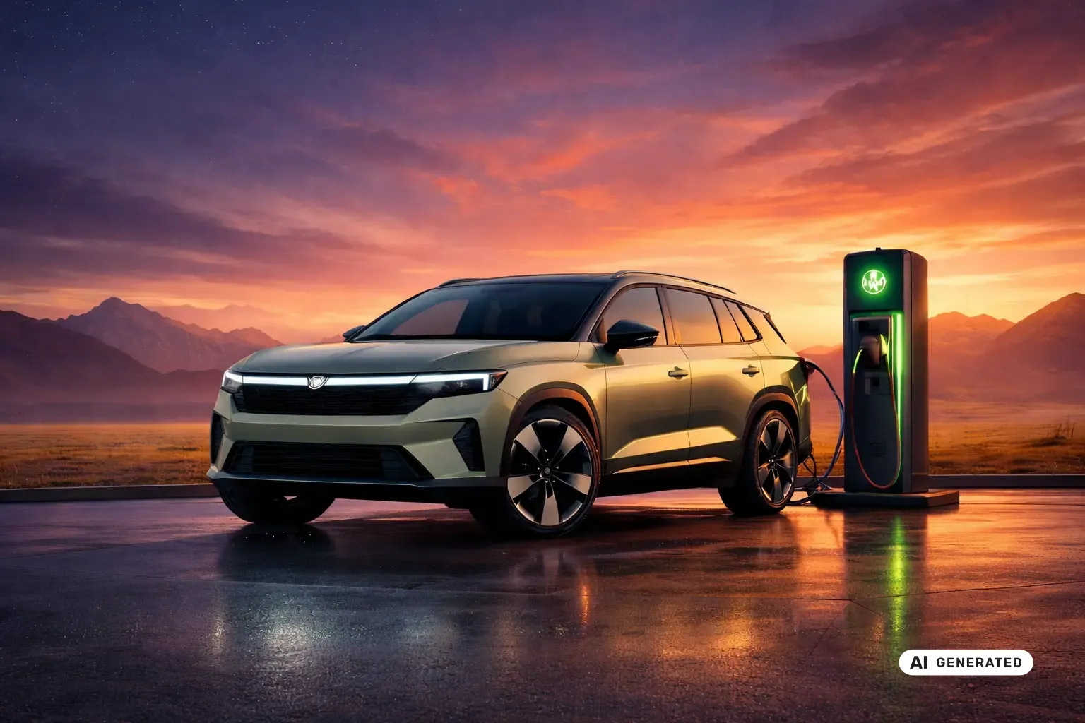 E-Auto lädt zuhause an einer Wallbox – Symbolbild