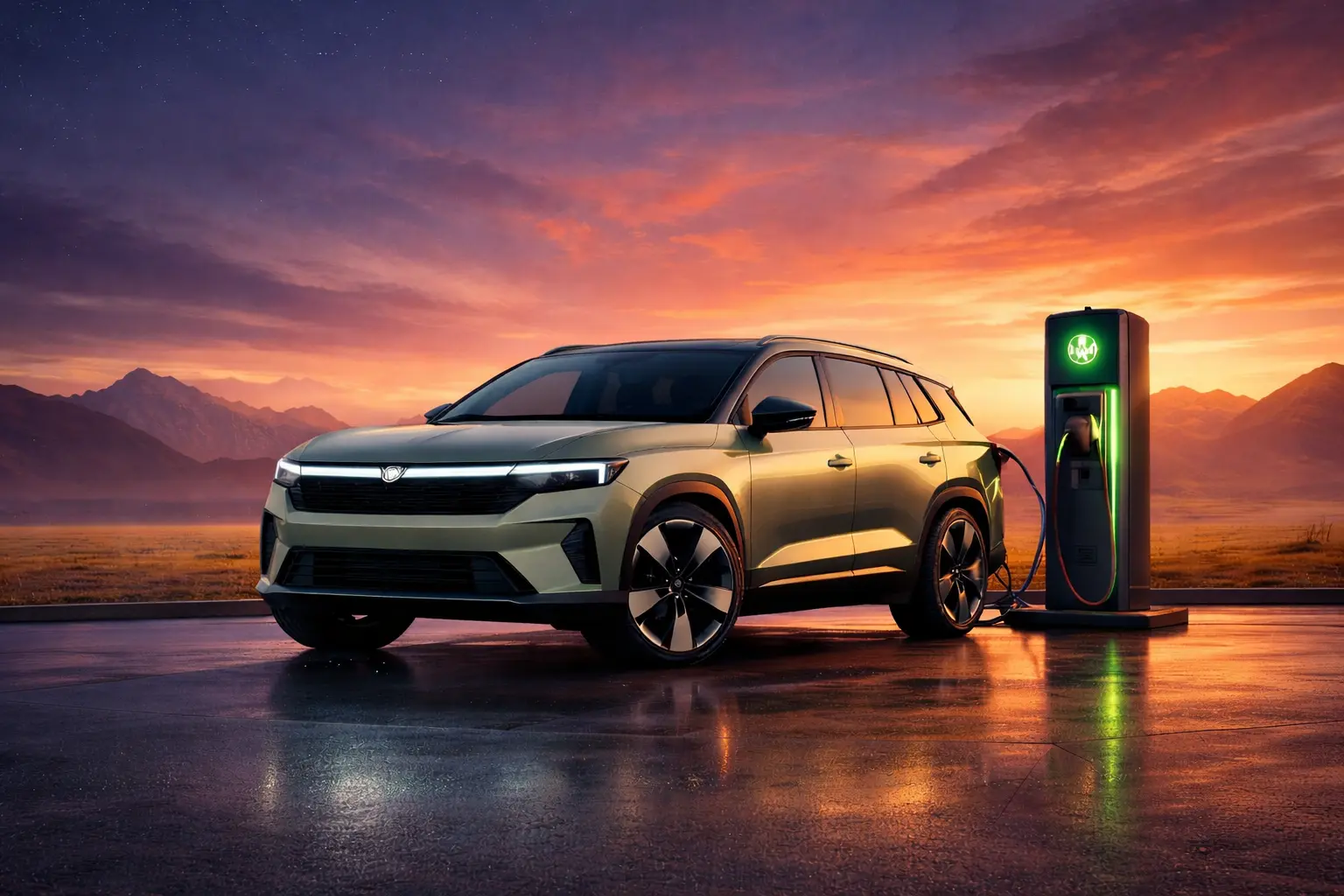 E-Auto lädt zuhause an einer Wallbox – Symbolbild