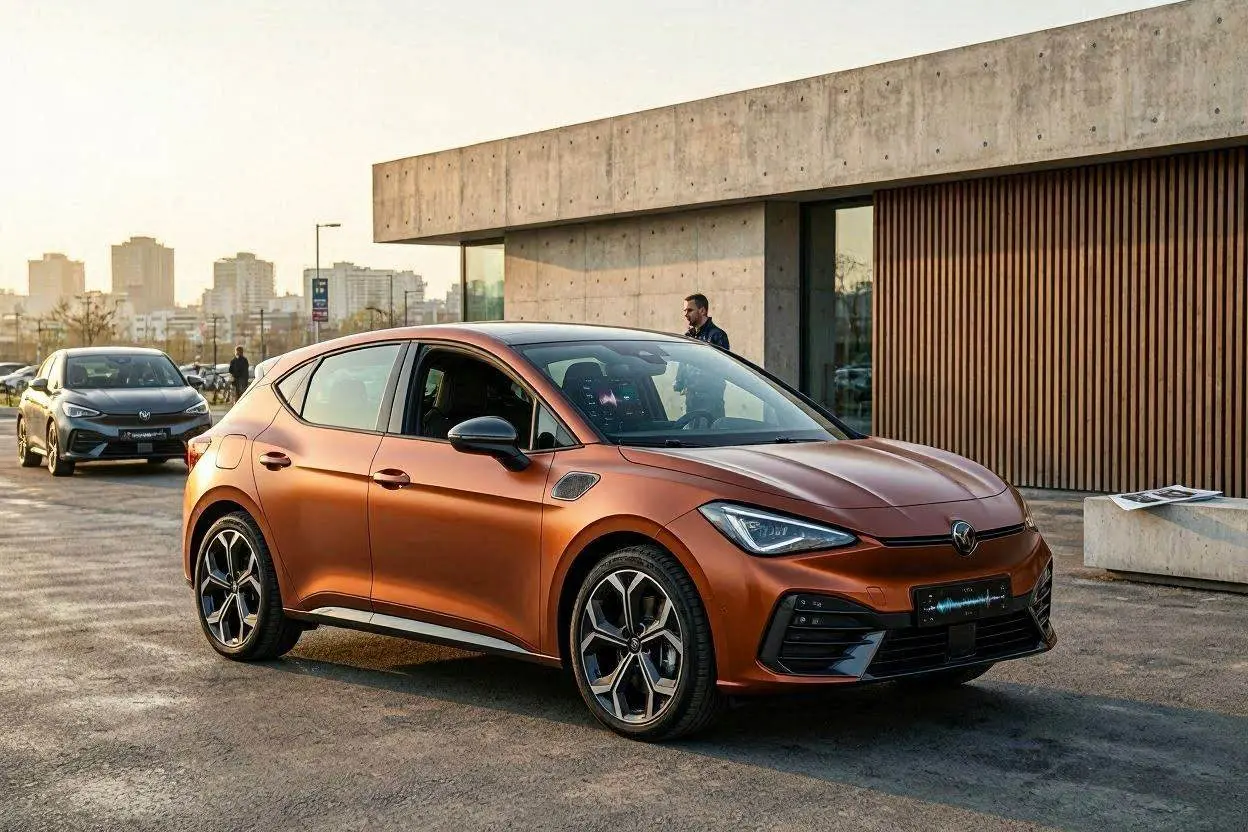 CUPRA Born Facelift 2026 Innenraum mit IDA 4.0 Touchscreen, physischen Tasten am Lenkrad und Sportschalensitzen Dinamica beim VZ
