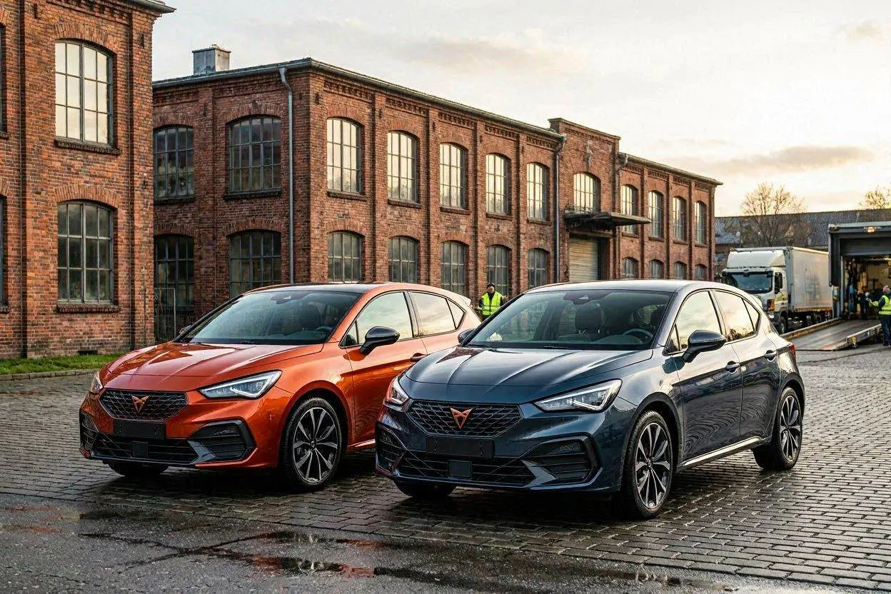 CUPRA Born Facelift 2026 in drei Versionen Born, Endurance und VZ vor dem Autohaus, Preisstruktur und Tribe Bonus für Käufer in Wiesloch