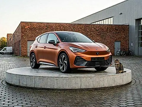 CUPRA Born Facelift 2026 in seitlicher Ansicht beim Vertragshändler, Bestellstart Mitte April 2026 und Marktstart Sommer 2026 aus dem Werk Zwickau