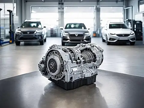 DSG-Getriebe eines ŠKODA in der Werkstatt: Ölservice mit Filterwechsel am Doppelkupplungsgetriebe