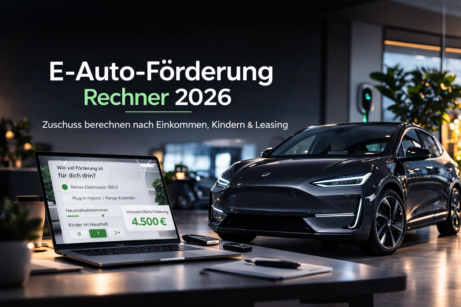 E-Auto-Förderung Rechner 2026 für Einkommen, Kinder und Leasing