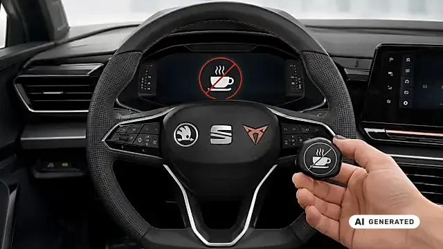 Müdigkeitswarner ausschalten im Skoda-Cockpit: die Kaffeetasse im Display und das Assistenz-Menü