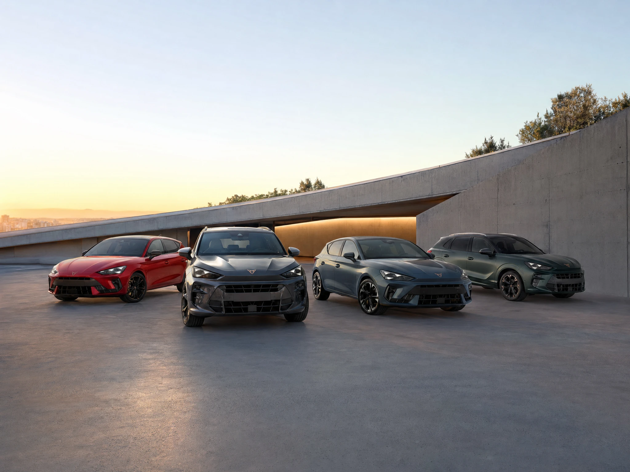 SEAT Modelle 2026 im Überblick: Ibiza, Arona, Leon und Leon Sportstourer nebeneinander
