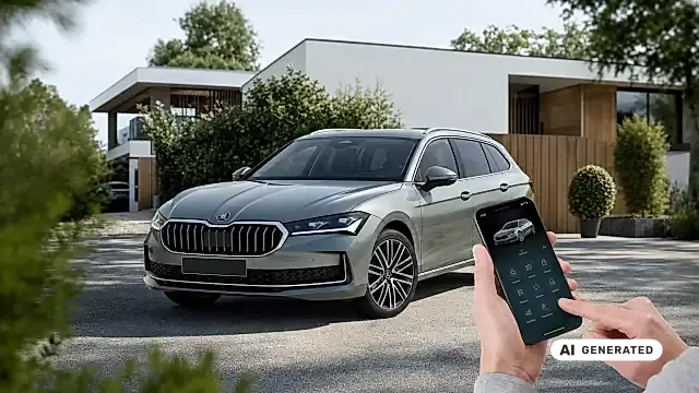 Škoda Connect Kosten: Fahrzeugdisplay mit Übersicht der aktiven Online-Dienste