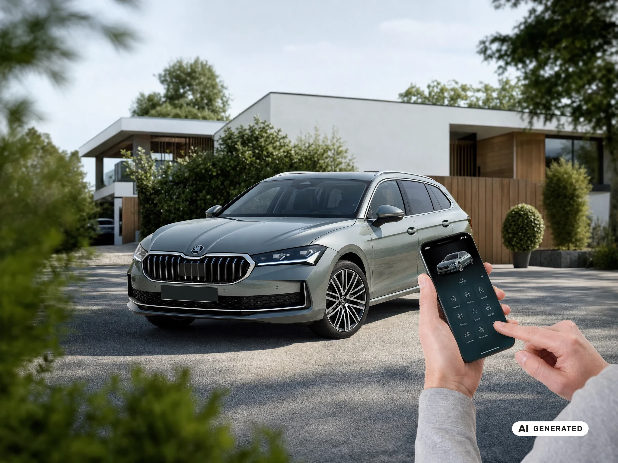 Škoda Connect Kosten: Fahrzeugdisplay mit Übersicht der aktiven Online-Dienste