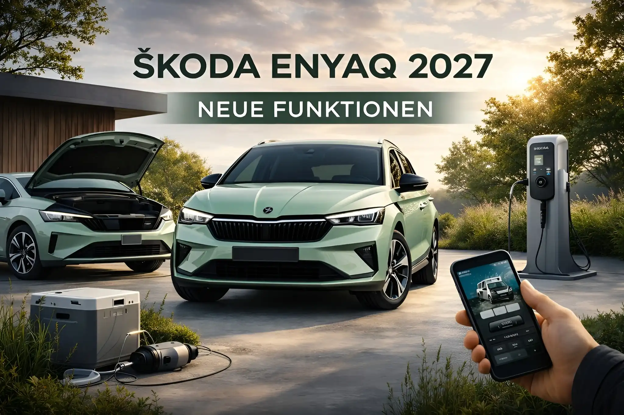 Škoda Enyaq 2027 mit neuen Funktionen wie V2L, Frunk, Digital Key und neuem Infotainment