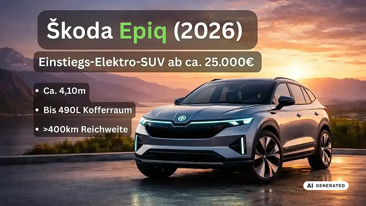 Škoda Epiq (2026): bis zu 440 km Reichweite, ab 25.900 Euro – alle Fakten