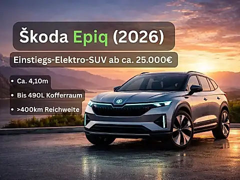 Škoda Epiq 2026: kompaktes Elektro-SUV mit Preisziel um 25.000 Euro