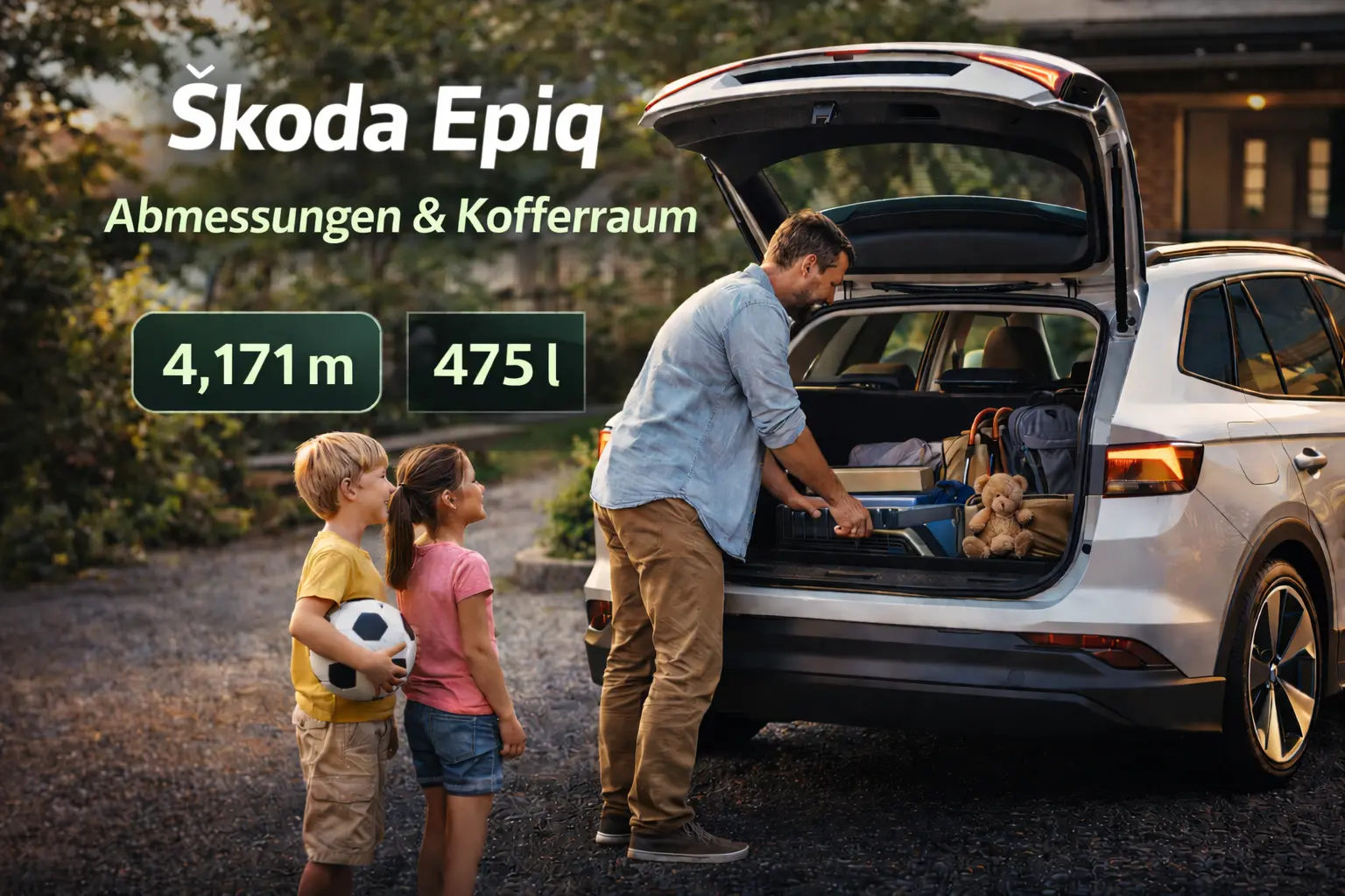 Škoda Epiq Abmessungen und Kofferraum 2026: Maße, Platz und Familienauto-Eignung