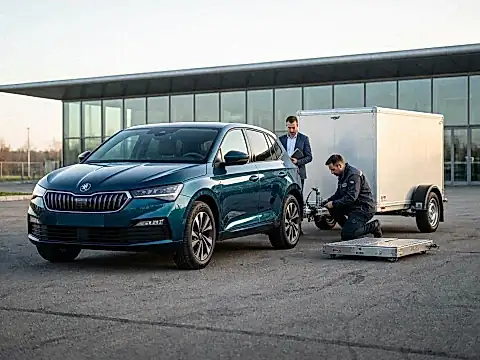 Skoda Epiq mit schwenkbarer Anhängerkupplung und Fahrradträger – Anhängelast und Zugfahrzeug-Tauglichkeit zur Premiere 2026