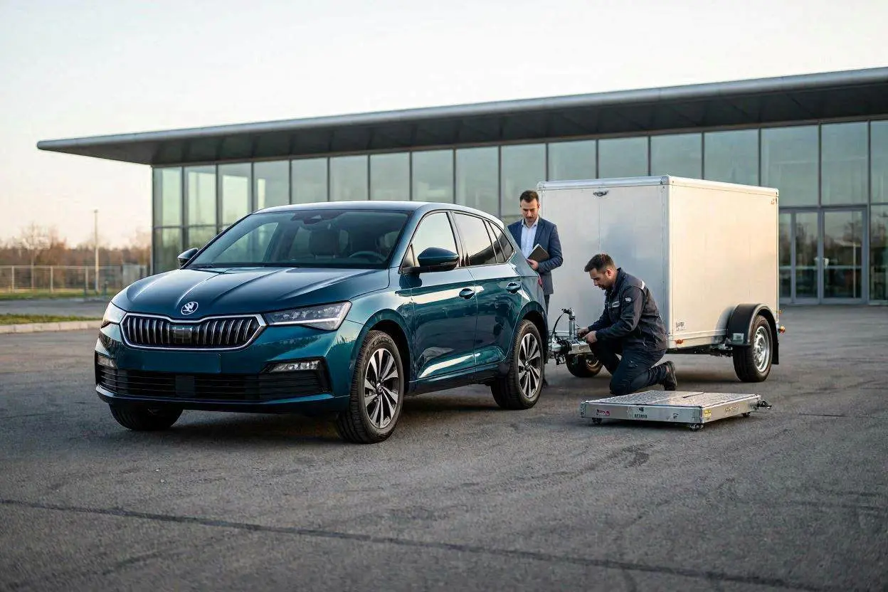 Skoda Epiq mit schwenkbarer Anhängerkupplung und Fahrradträger – Anhängelast und Zugfahrzeug-Tauglichkeit zur Premiere 2026