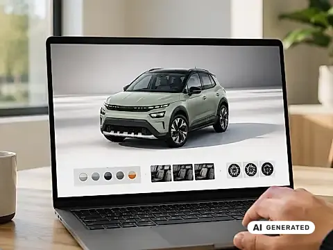 Škoda Epiq konfigurieren: Farbauswahl, Sitze und Räder im Konfigurator am Bildschirm