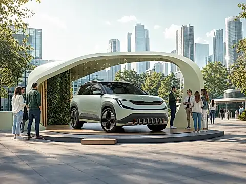 ŠKODA Epiq Roadshow 2026: das kompakte Elektro-SUV auf einer öffentlichen Station der City Tour