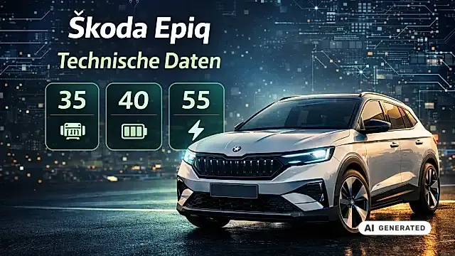 Škoda Epiq technische Daten 2026: Epiq 35, 40 und 55 mit Leistung, Akku und Reichweite im Vergleich