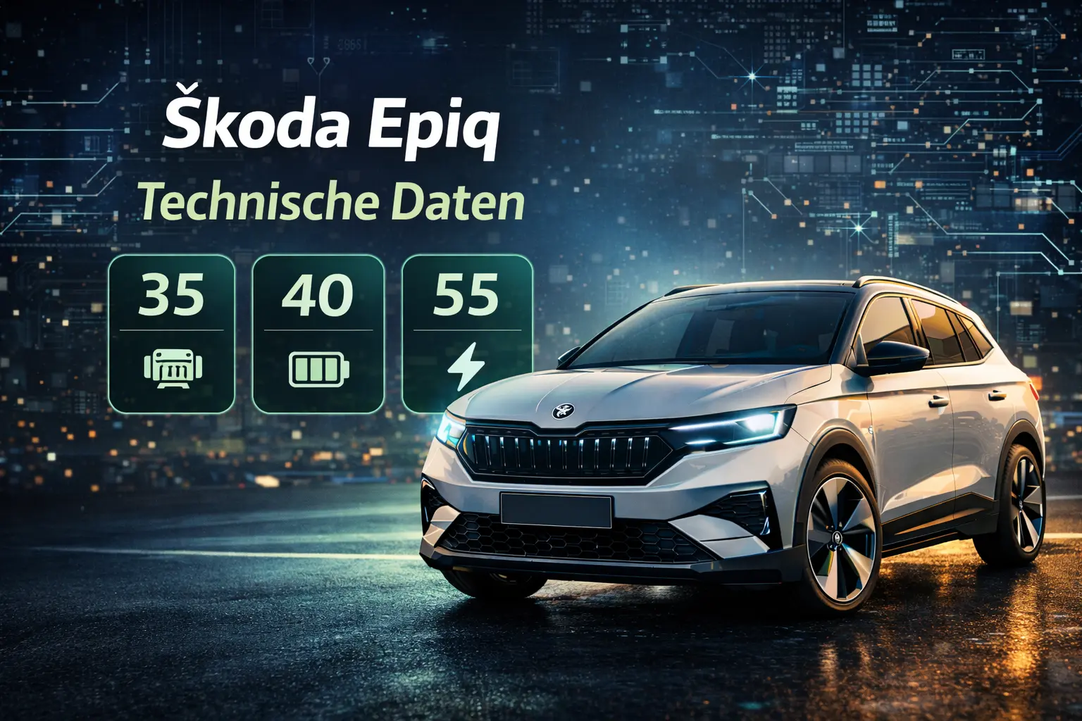 Škoda Epiq technische Daten 2026: Varianten 35, 40 und 55 im Vergleich