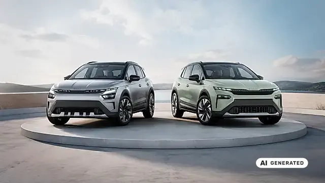 Škoda Epiq und Elroq nebeneinander: die beiden Elektro-SUV im direkten Größenvergleich