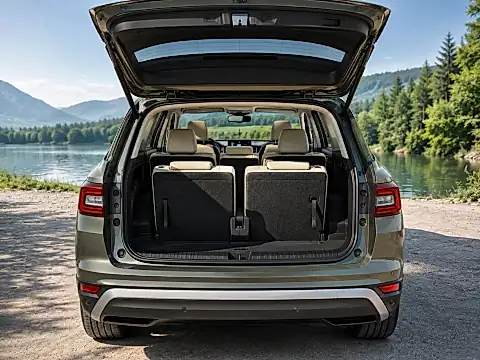 ŠKODA Kodiaq als 7-Sitzer mit dritter Sitzreihe und großem Kofferraum im Alltag