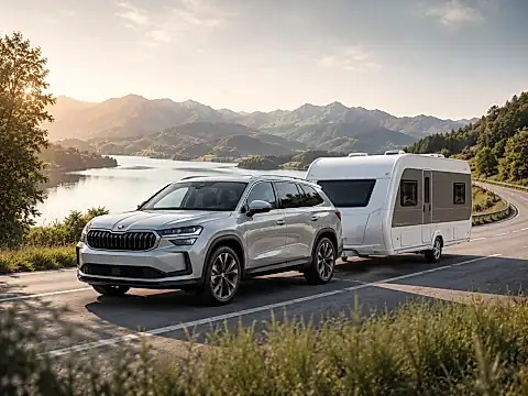 ŠKODA Kodiaq Anhängelast: Zugfahrzeug mit Wohnwagen und Anhängerkupplung