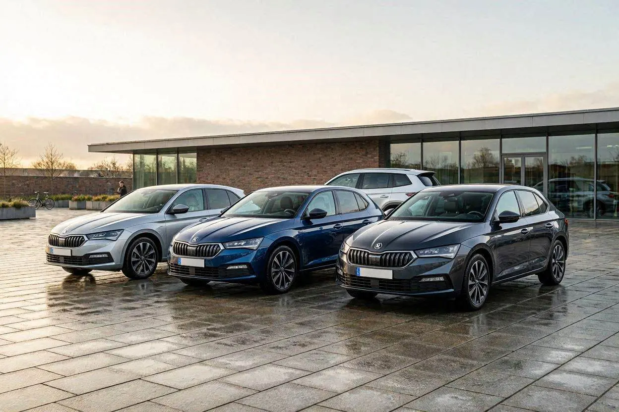 Skoda Octavia Sportline und Octavia RS nebeneinander -- Ausstattungsvergleich Modelljahr 2026