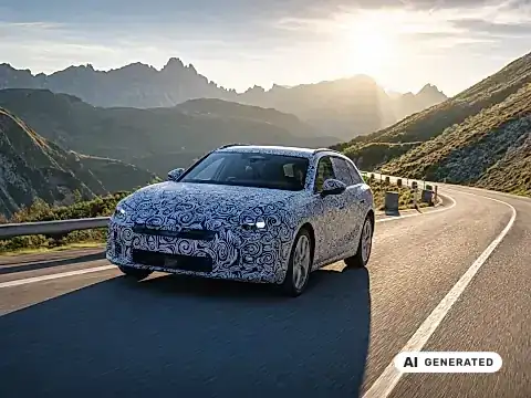 Getarnter Testwagen mit Tarnfolie auf Alpenstraße symbolisiert die Skoda Octavia Facelift Erlkönig-Sichtung