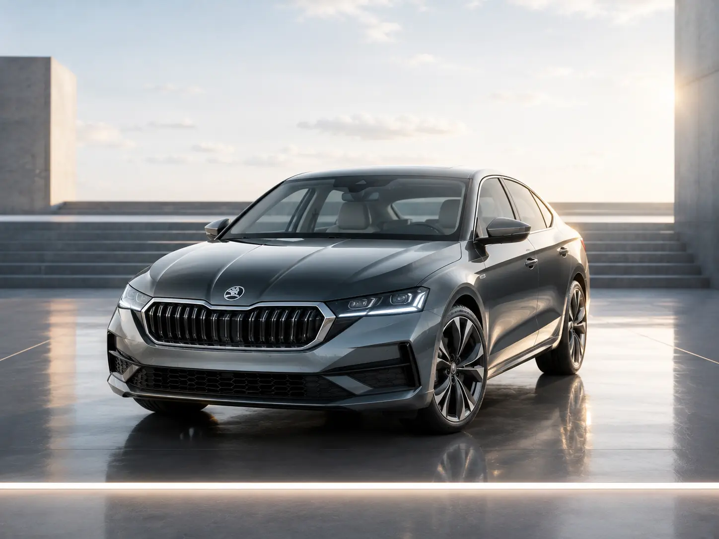 Skoda Octavia Combi Modelljahr 2027 in der Frontansicht -- Skodas Bestseller vor dem Modelljahr-Wechsel