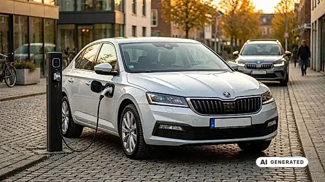 Skoda Octavia 2026 mit Ladestecker -- PHEV-Comeback Symbolbild fuer Modelljahr 2027