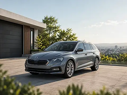 Skoda Octavia Preisanpassung 2026: grauer Octavia Combi auf einer Terrasse mit Stadtblick