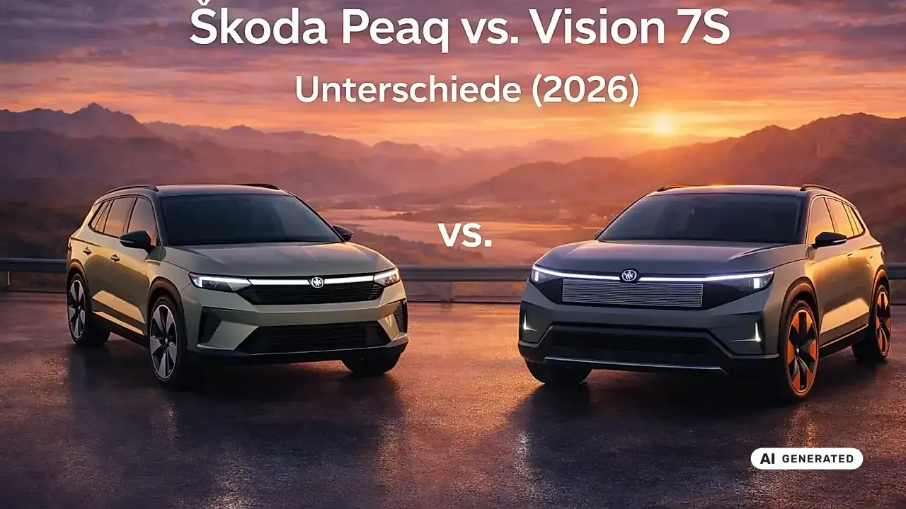 Skoda Peaq vs Vision 7S 2026: Unterschiede zwischen Konzept und Serien-Flaggschiff