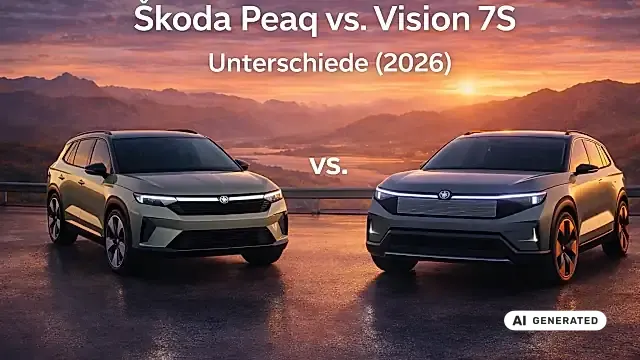 Skoda Peaq vs Vision 7S 2026: Konzeptstudie und Serien-Flaggschiff im Vergleich von Design und Technik