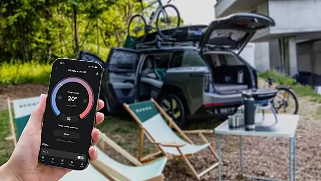 Škoda Peaq Camping-Modus: die MyŠkoda-App hält 20 Grad im Innenraum