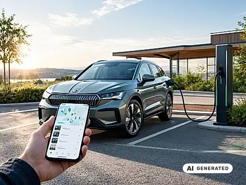 Skoda Powerpass Kosten: Ladepreis am Handy prüfen, während das Elektroauto lädt