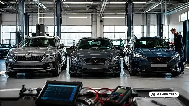 TÜV-Report 2026: Hauptuntersuchung bei Skoda, SEAT und CUPRA in der Vertragswerkstatt Bellemann in Wiesloch — Bremsenprüfung am Rollenprüfstand